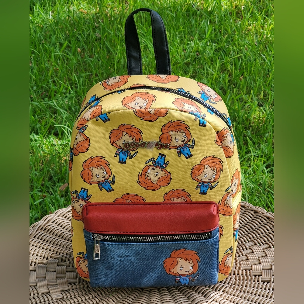 New Bioworld Chucky Chibi YellowBluRed Mini Backpack, NWT
